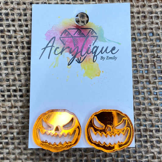Scary Pumpkin Stud Earrings